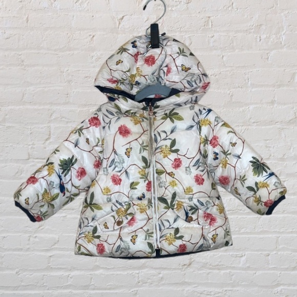 Zara Reversible Floral Puffer Jacket - Picture 1 of 4
